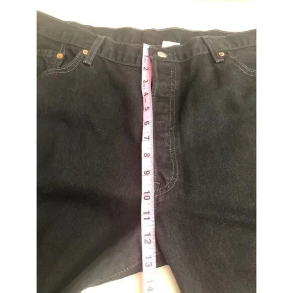 Levi's Men's 501 Black Denim Jeans Button Fly 42 x 32 - Picture 11 of 11